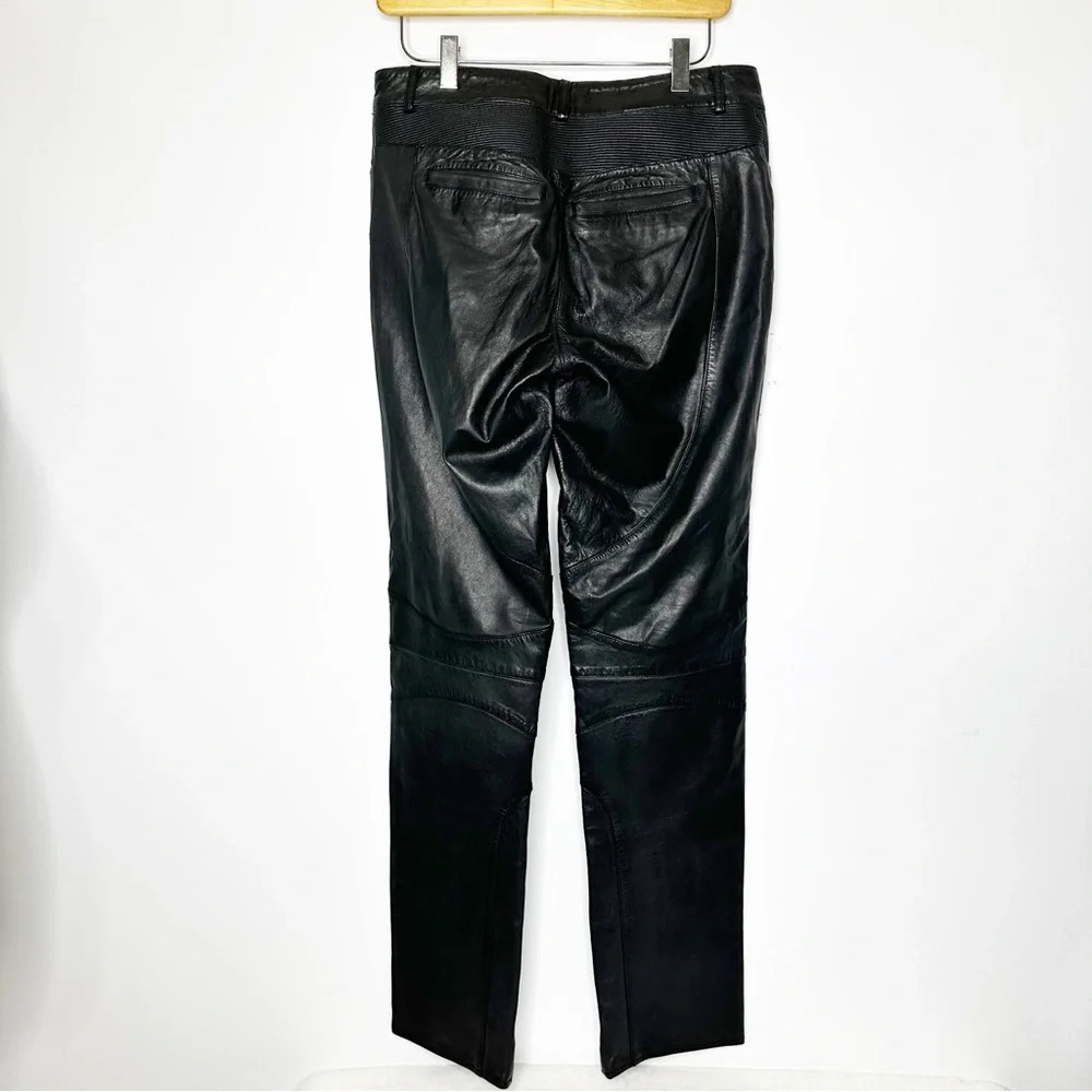 LaMarque Leather Lined Moto Style Pants Size 8 - Picture 4 of 6